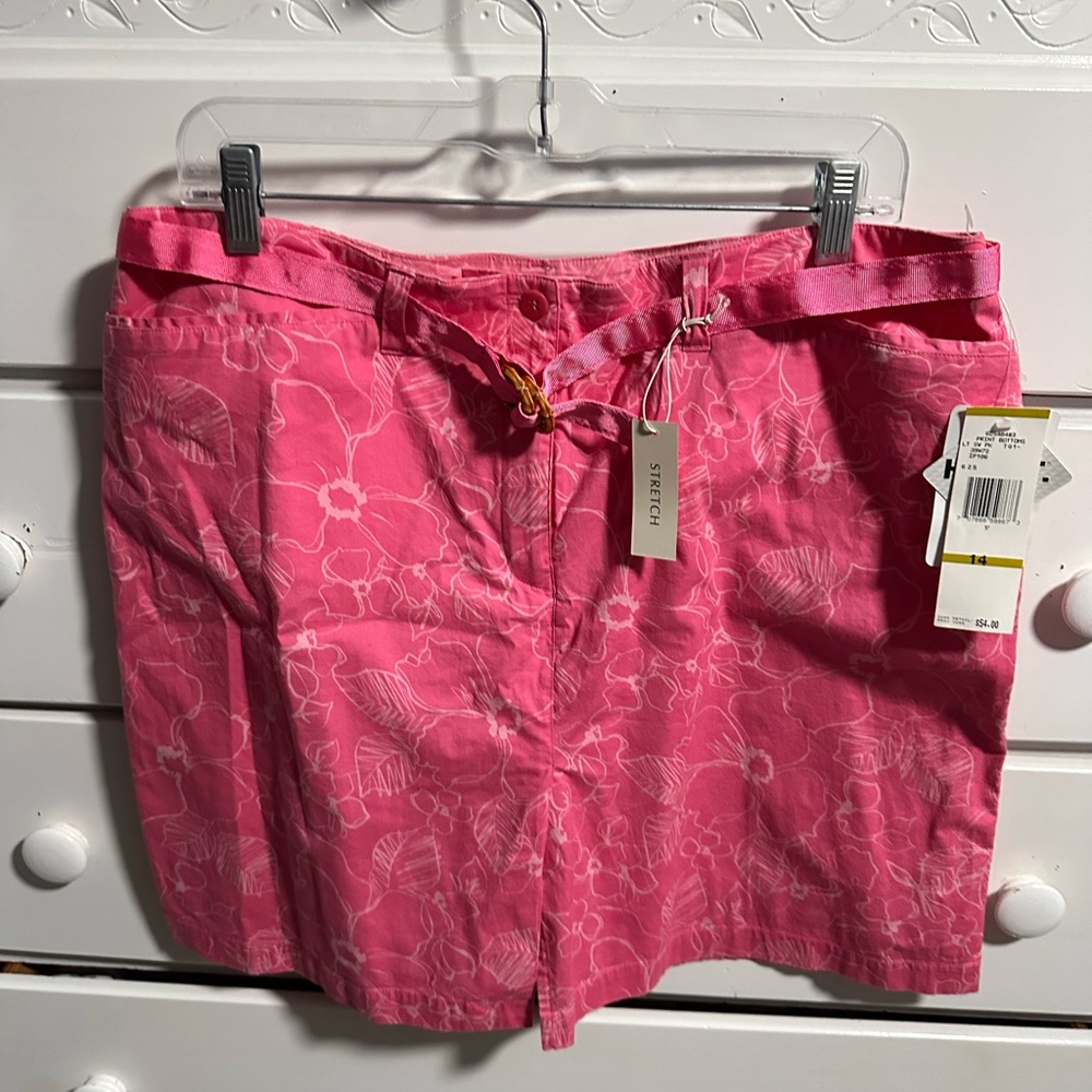 Jones New York Signature Pink The Patch Pocket Skort NWT Pockets Size 14 NWT